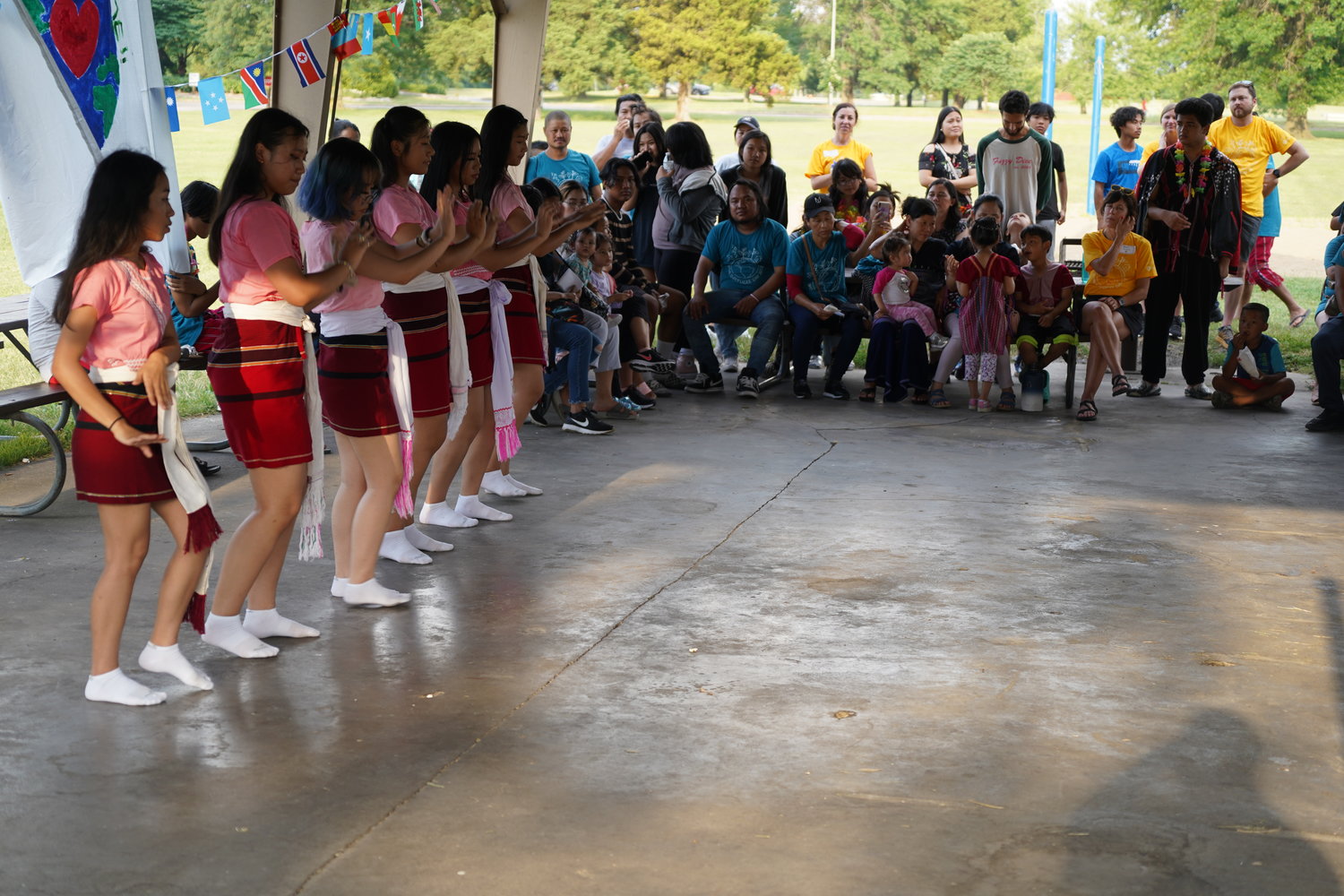 Children from the KM Mother Group give a dance performance during the World Refugee Day celebration in Columbia.